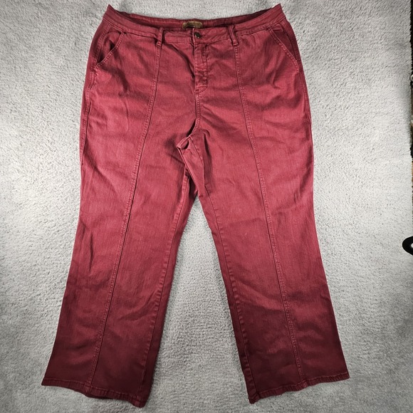 Judy Blue Denim - Judy Blue High Rise Seam Straight Jeans Womens 24W Burgundy Denim Preppy‎ Casual